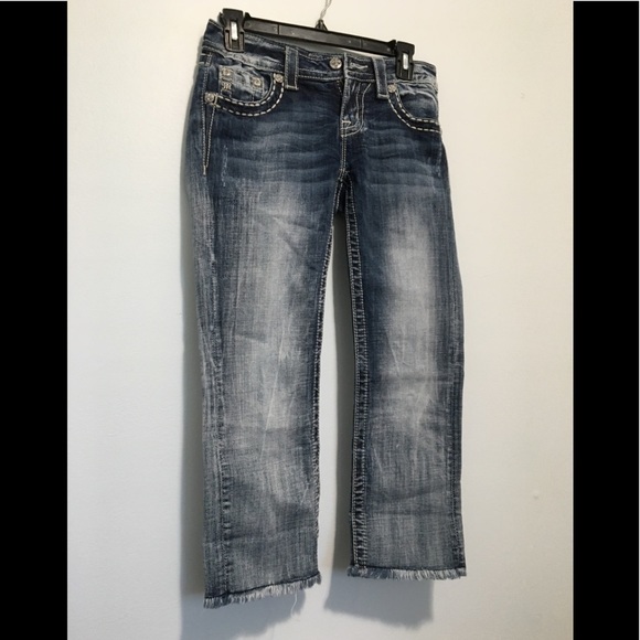 Miss Me Raw Hem Ankle Skinny Cropped Jeans 26 - Picture 1 of 14